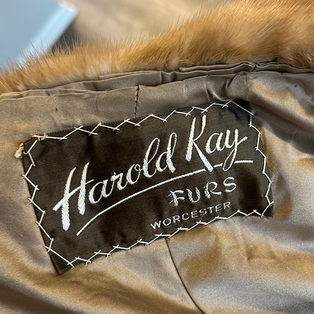Fur shawl authentic Harold Ray furs Worcester lined